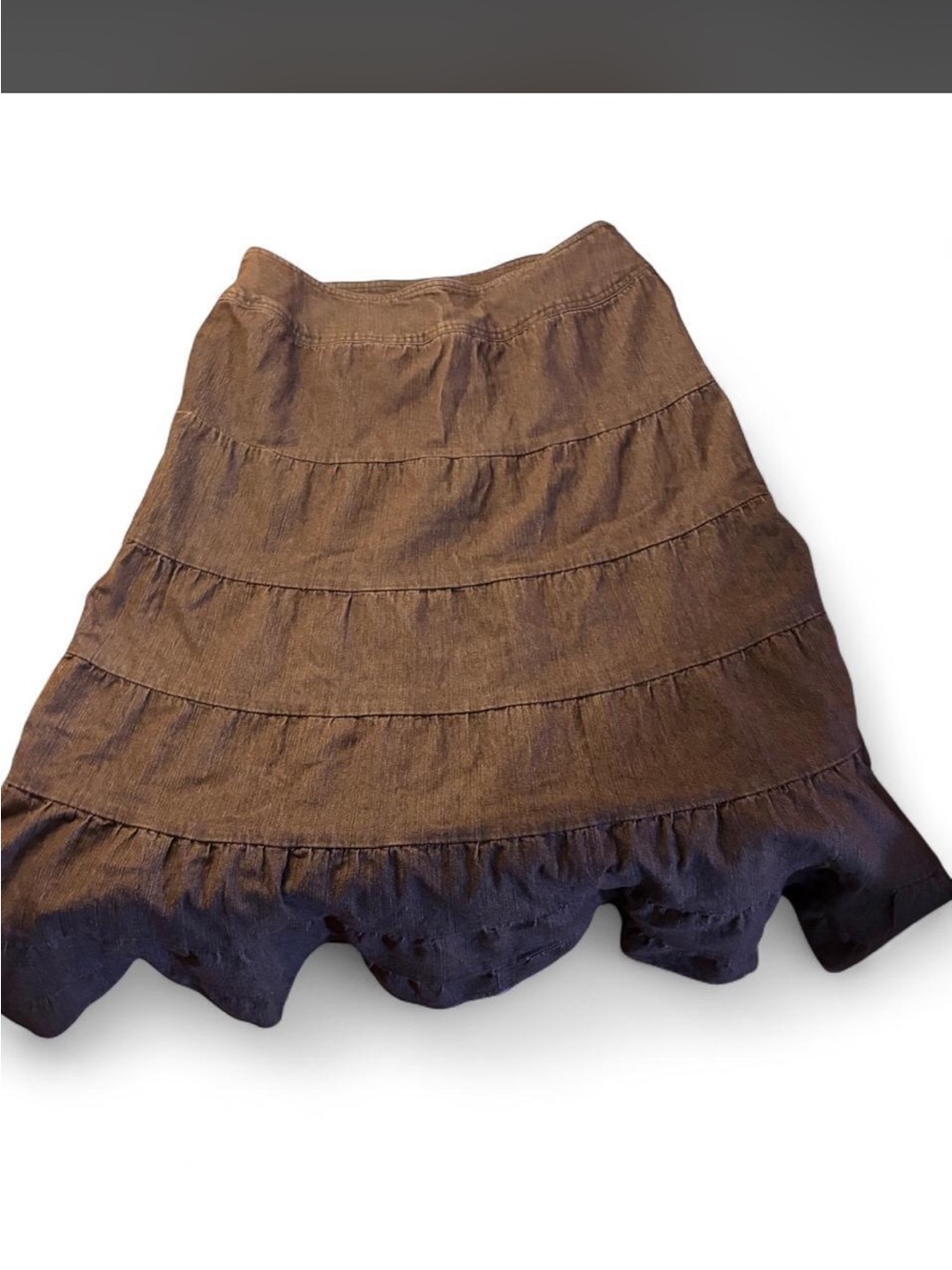 Women's Brown Tiered A-Line Skirt